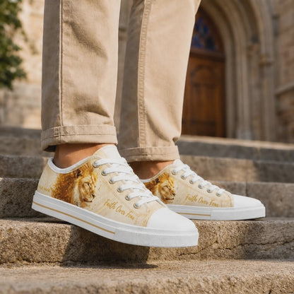 Custom Name Faith Over Fear Graphic Low Top Shoes