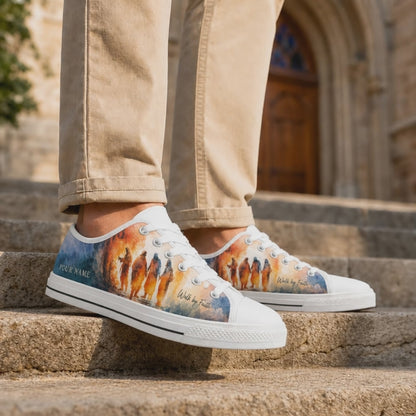 Custom Name Walk By Faith Design Classic Personalized Low Top Shoes
