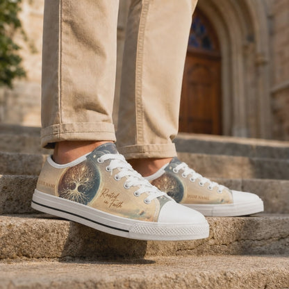 Custom Name Rooted In Faith Shoes Classic Low Top Shoes