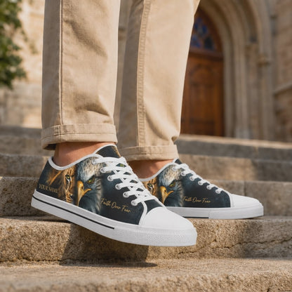 Custom Name Lion Eagle Split Graphic Custom Low Top Shoes