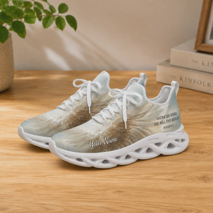 Custom Name Psalm 91 4 Refuge Angel Wings Max Soul Shoes