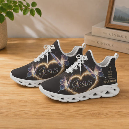Custom Name Jesus Faith Over Fear Butterfly Max Soul Shoes