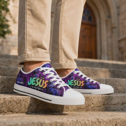 Custom Name Jesus Is My Hope Graphic Personalized Low Top Shoes
