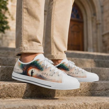 Custom Name Walk By Faith Shepherd Graphic Personalized Low Top Shoes