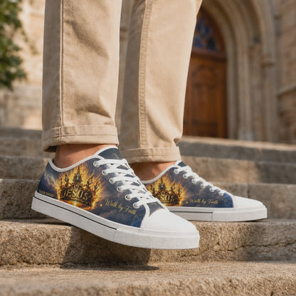 Custom Name Jesus Crown Design Classic Personalized Low Top Shoes