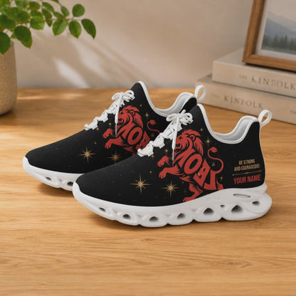 Custom Name Leo Zodiac Be Strong And Courageous Max Soul Shoes