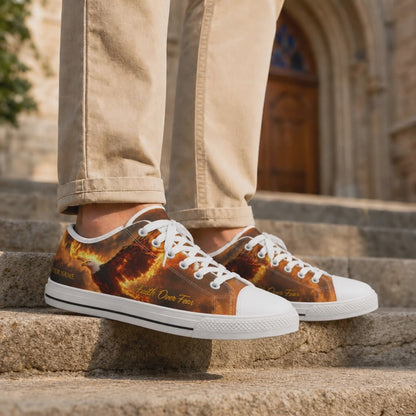 Custom Name Faith Over Fear Eagle Graphic Personalized Low Top Shoes