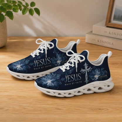 Custom Name Jesus Walk By Faith Max Soul Shoes