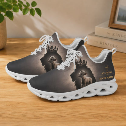 Custom Name Lion And The Lamb Be Strong Max Soul Shoes