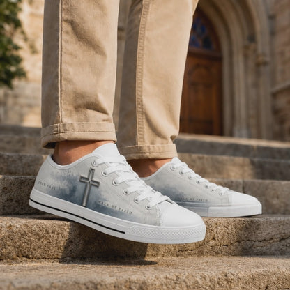 Custom Name Walk By Faith Cross Classic Low Top Shoes