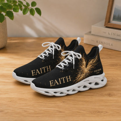 Custom Name Golden Faith Wings Max Soul Shoes