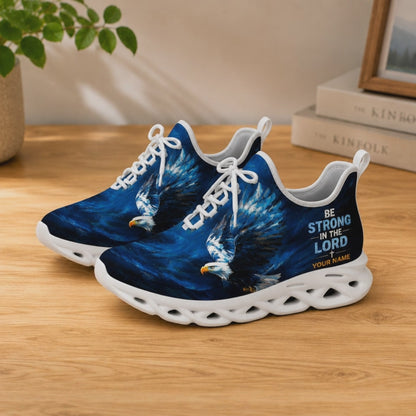 Custom Name Flying Eagle Be Strong In The Lord Max Soul Shoes