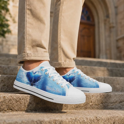Custom Name Faith Over Fear Heart Artistic Personalized Low Top Shoes