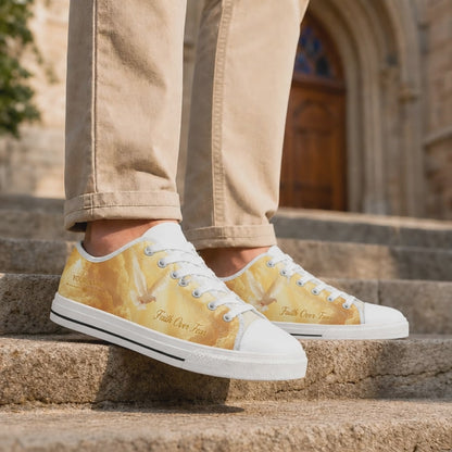 Custom Name Faith Over Fear Graphic Low Top Shoes 2