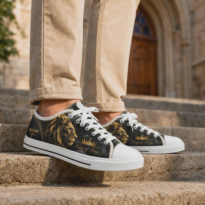 Custom Name King Of Kings Lion Classic Low Top Shoes