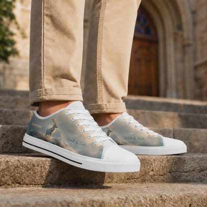 Custom Name Walk By Faith Deer Rustic Personalized Low Top Shoes
