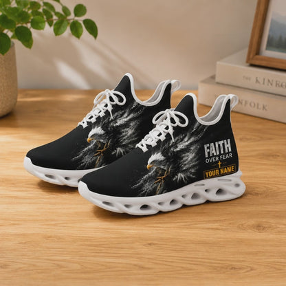 Custom Name Faith Over Fear Eagle Max Soul Shoes