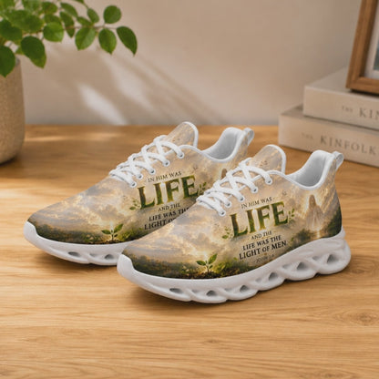 Product video showcase of Custom Name In Him Was Life John 1 4 Max Soul Shoes highlighting detailed personalization graphics