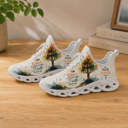 Custom Name Grace Carried Me Faith Keeps Me Max Soul Shoes