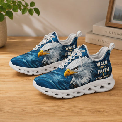 Custom Name Majestic Bald Eagle Walk By Faith Max Soul Shoes