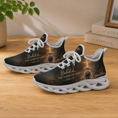 Custom Name Behold The Lamb Of God Max Soul Shoes