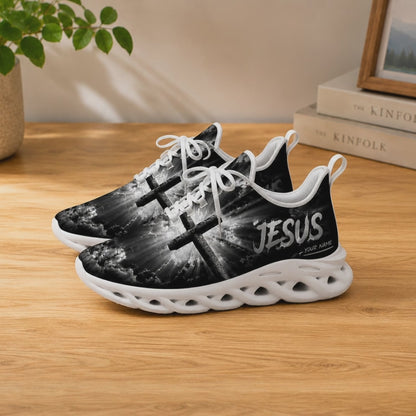 Custom Name Jesus Cross Max Soul Shoes