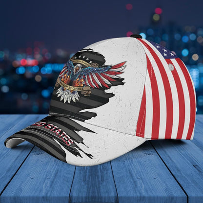 U.S Patriotic Eagle Custom Name All Over Print Baseball Cap - Christian Hats For Men Women