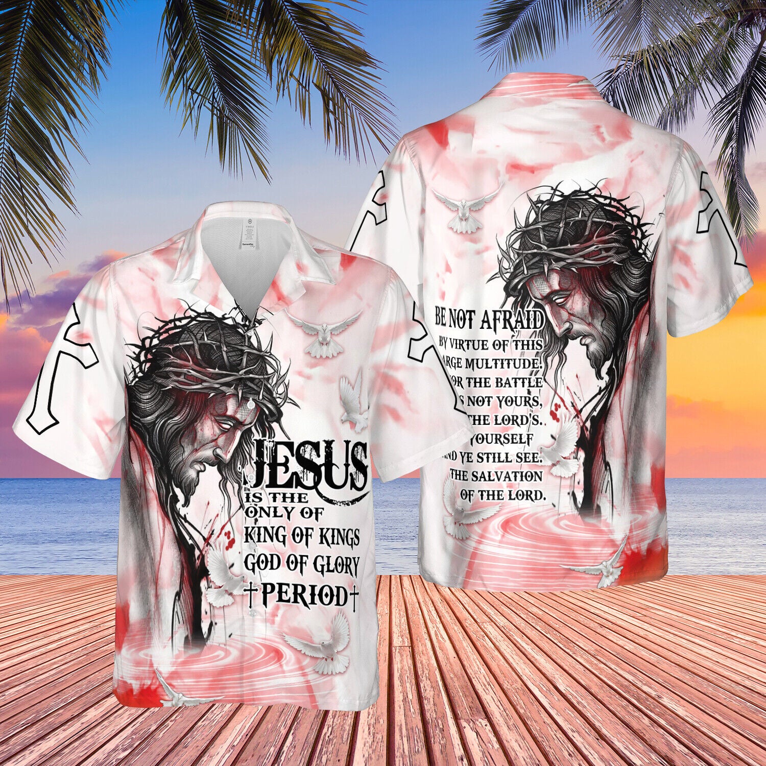 Jesus Is King Hawaiian Shirts - Christian Hawaiian Shirt - Beachwear For Men - Best Hawaiian Shirts