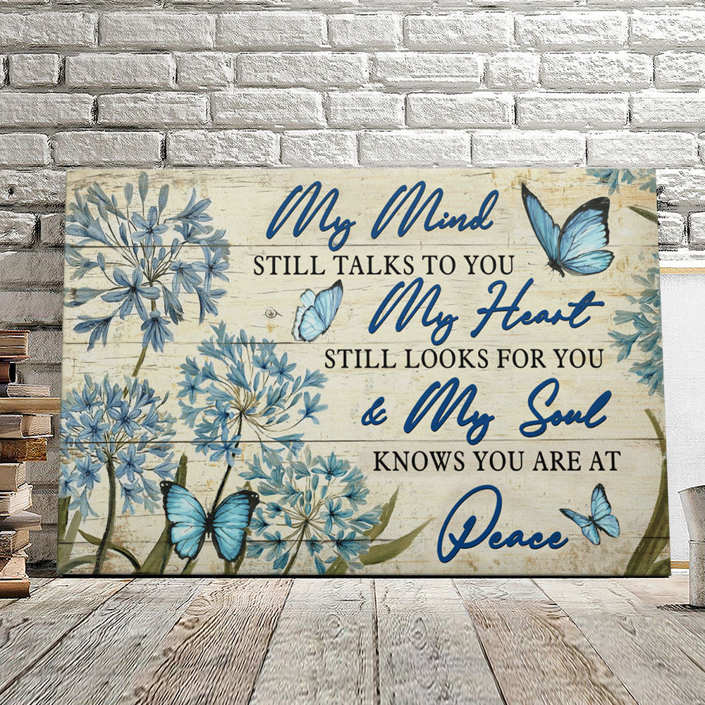 My Mind Still Talks To You My Heart - Butterfly - Jesus Pictures - Christian Canvas Prints - Faith Canvas - Bible Verse Canvas - Ciaocustom