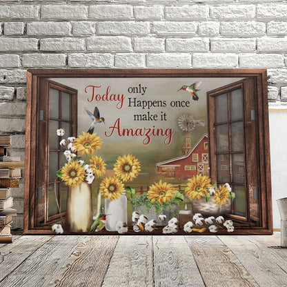 Today Only Happens Once Make Amazing - Hummingbirds - Jesus Pictures - Christian Canvas Prints - Faith Canvas - Bible Verse Canvas - Ciaocustom