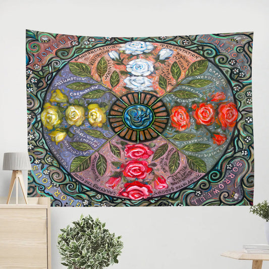 2 Mary's Garden Tapestry - Religious Tapestry Wall Decor - Ciaocustom