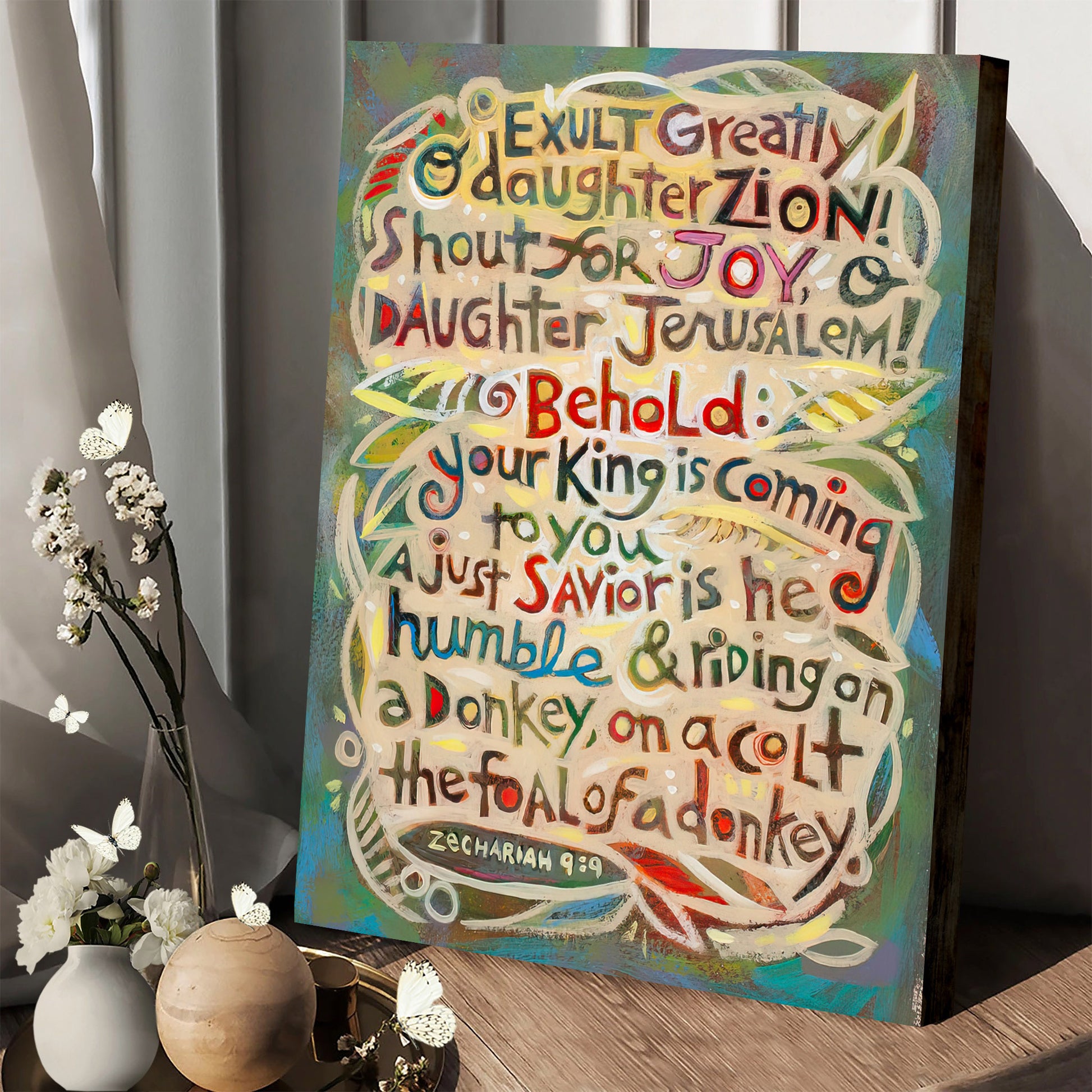 Zechariah 9:9 Exult Greatly Daughter Zion Canvas - Ciaocustom