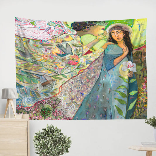 The Annunciation Wall Tapestry - Religious Tapestry - Home Decor - Ciaocustom