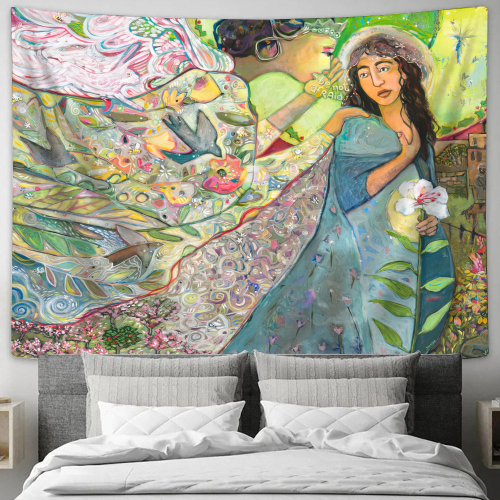 The Annunciation Wall Tapestry - Religious Tapestry - Home Decor - Ciaocustom