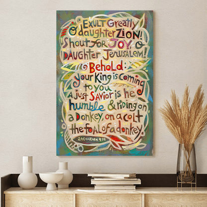 Zechariah 9:9 Exult Greatly Daughter Zion Canvas - Ciaocustom