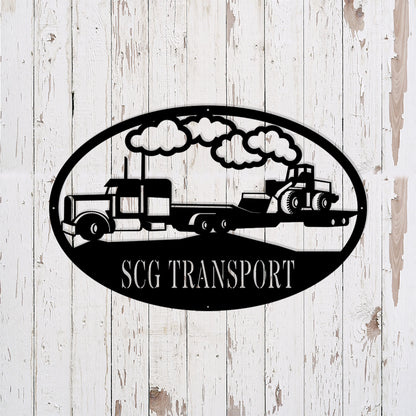 Custom Semi Loader Metal Sign - Personalized Metal Truck Wall Art - Metal Truck Decor - Gifts For Truck Drivers