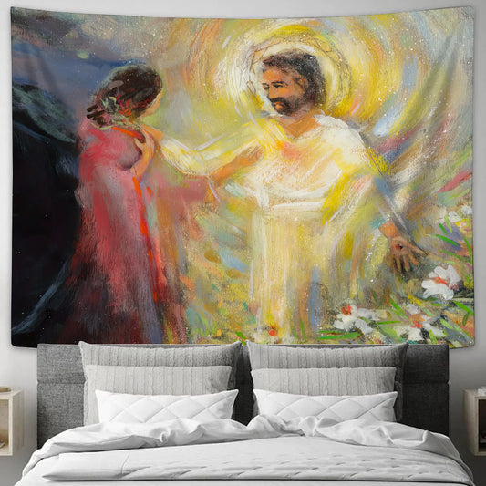 Whom Are You Looking For Wall Tapestry - Christian Tapestry - Ciaocustom