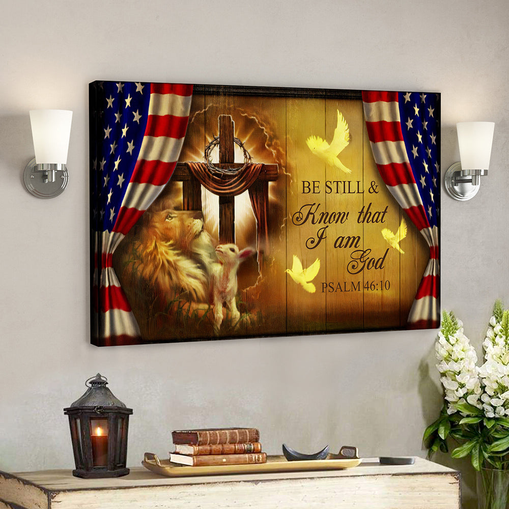 Scripture Wall Decor - Jesus Canvas Art - Wall Art - Be Still & Know That I Am God Canvas Poster - Ciaocustom