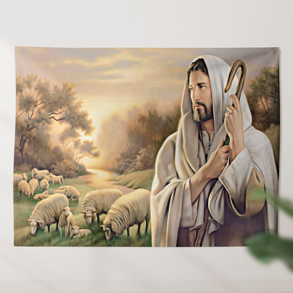 Jesus And Lamb Tapestry - Lamb Of God Tapestry - Christian Tapestry - Jesus Tapestry - Religious Tapestry - Bible Verse Wall Tapestry - Ciaocustom