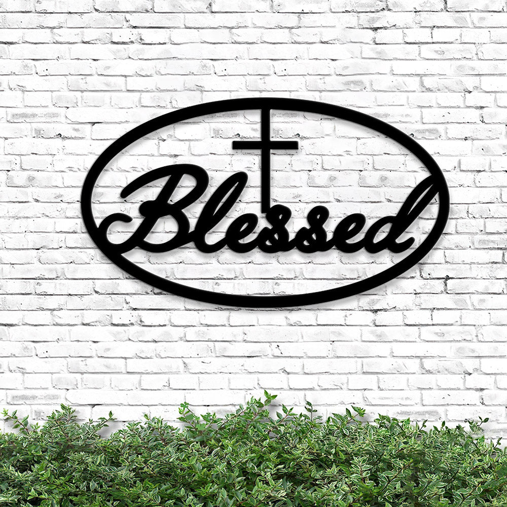 Metal Blessed Sign - Blessed Metal Wall Art - Christian Metal Art - Cr ...