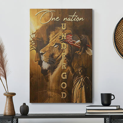 Jesus Canvas - Lion Of Judah - Bible Verse Wall Art Canvas - One Nation Under God Canvas Poster - Ciaocustom