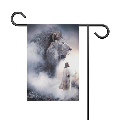 Lion And The Jesus - Christian's Flag - Garden Decor - Garden Flag Stand - Christian Gift - Ciaocustom