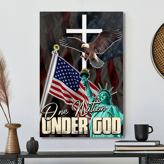 Scripture Canvas Wall Art - Jesus Christ Poster - One Nation Under God Canvas Poster - Bible Verse Canvas - Ciaocustom