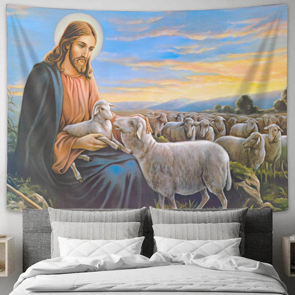 God Tapestry - Biblical Tapestries - Religious Wall Decor - Christian Wall Tapestry - Ciaocustom