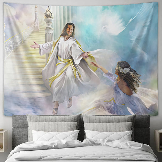 The Bride Of Christ - Biblical Tapestries - Religious Wall Decor - Christian Wall Tapestry - Ciaocustom