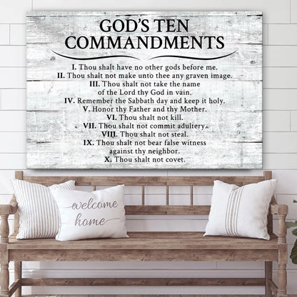 10 Commandments Of Jesus Canvas Wall Art - Ten Commandments Bible Verse Posters - Ciaocustom