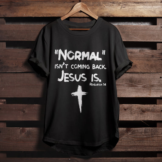 Religious Shirts - Gift For Christian - Normal Isn't Coming Back Jesus Is - Revelation 14