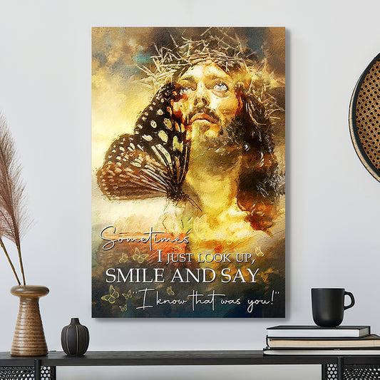 Christian Canvas Wall Art - Bible Verse Wall Art Canvas - Sometimes I Just Look up Smile And Say Canvas Poster - Ciaocustom