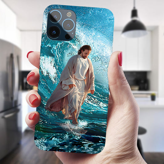 Jesus Walks On Water - Christian Phone Case - Jesus Phone Case - Religious Phone Case - Ciaocustom