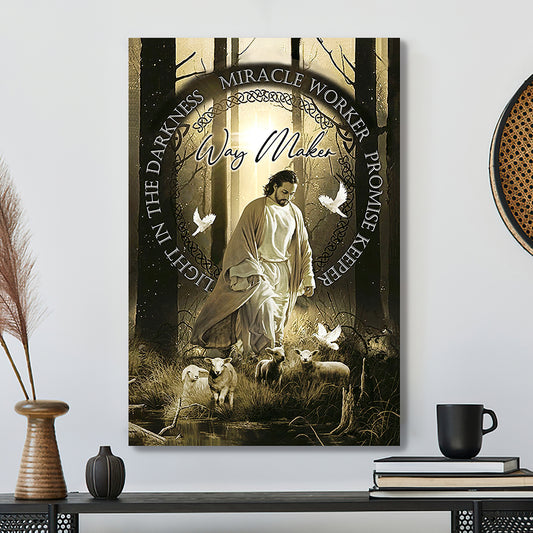 Jesus Canvas - Christian Canvas Wall Art - Jesus Christ Poster - Way Maker Canvas Poster - Bible Verse Canvas - Ciaocustom